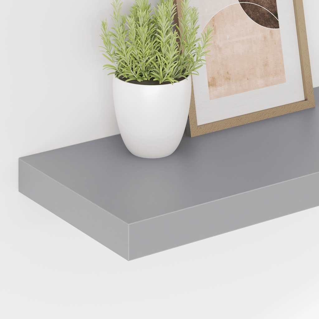 Floating Wall Shelf Grey 50x23x3.8 cm MDF