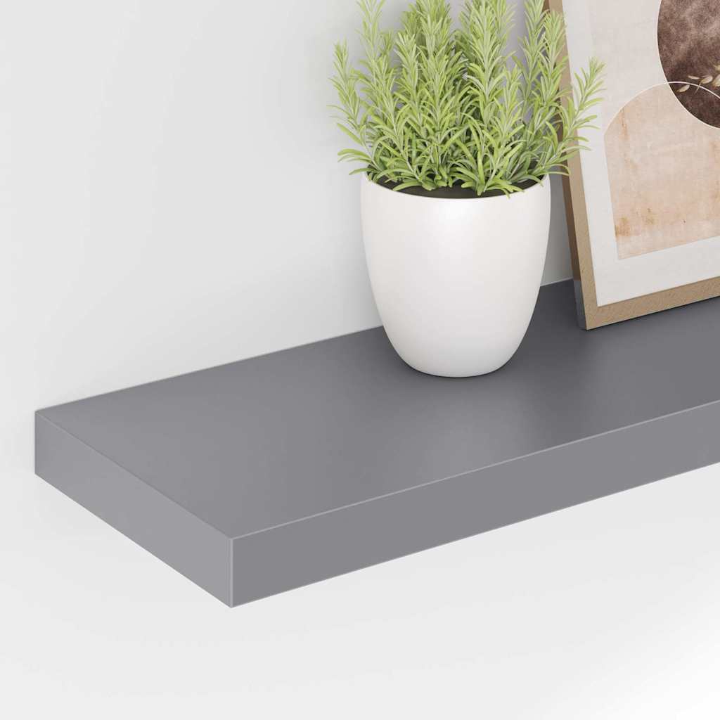 Floating Wall Shelf Grey 120x23.5x3.8 cm MDF