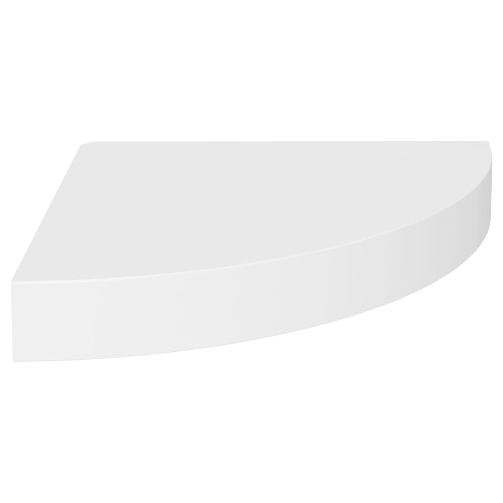 Floating Corner Shelf White 25x25x3.8 cm MDF