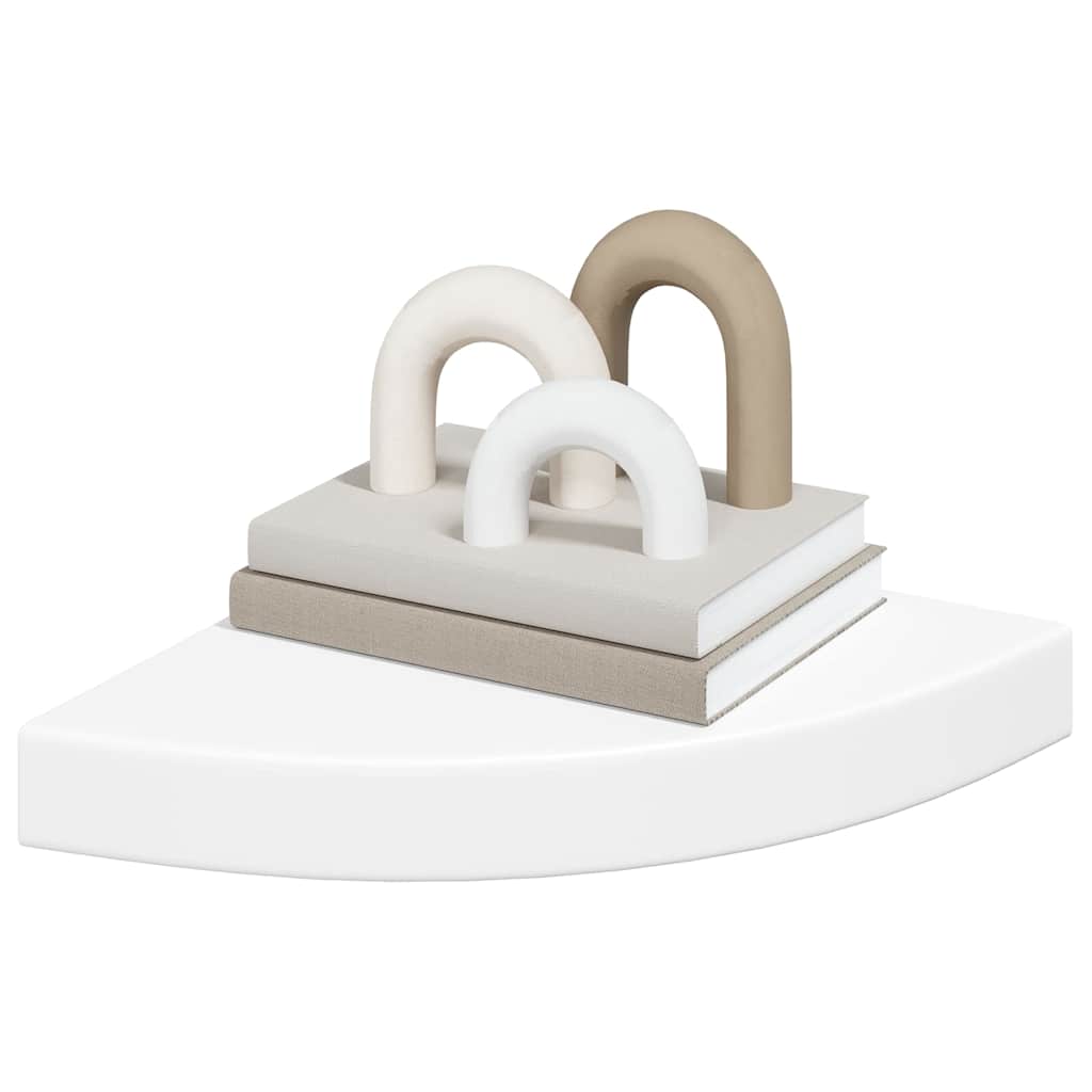 Floating Corner Shelves 2 pcs White 25x25x3.8 cm MDF