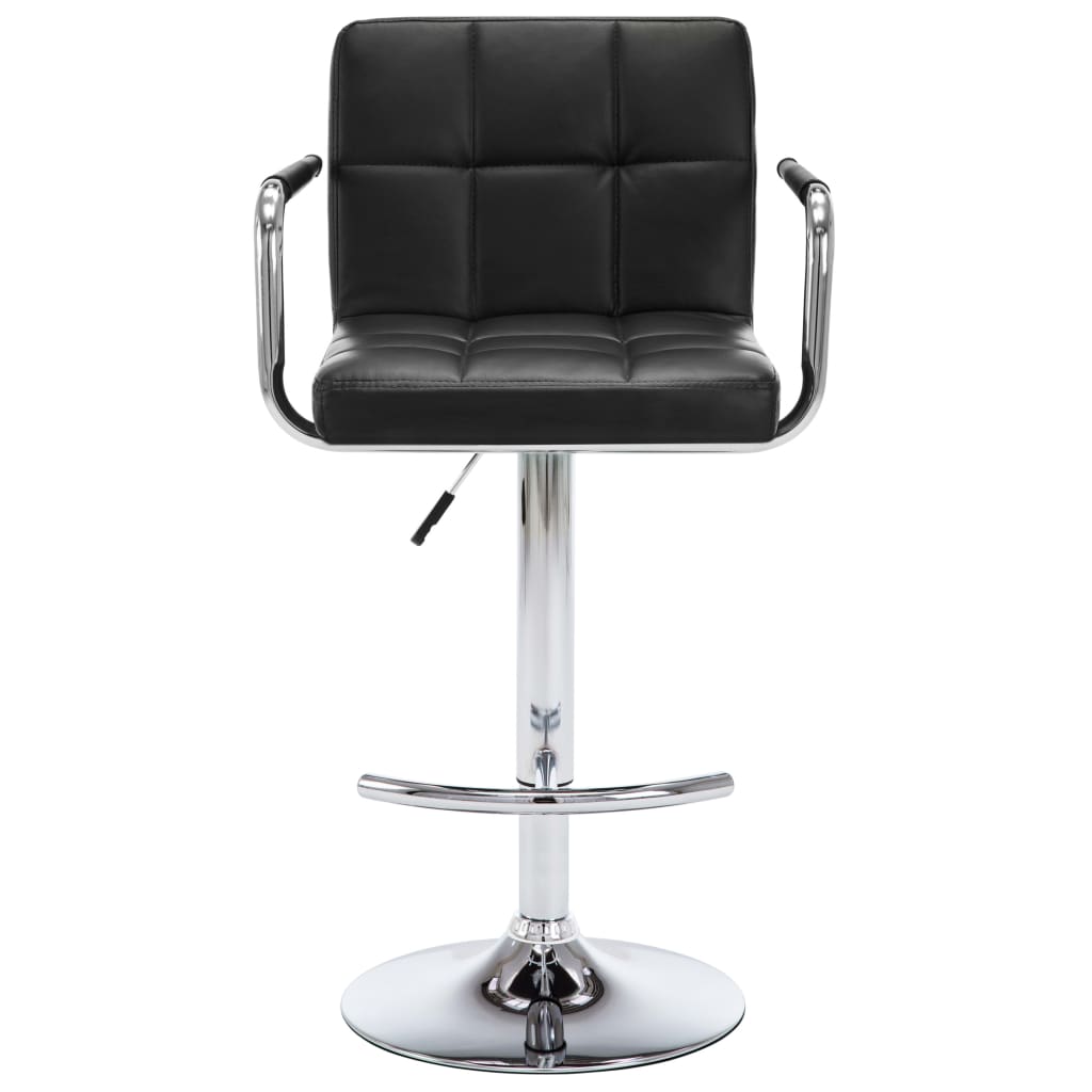Bar Stools 2 pcs Black Faux Leather
