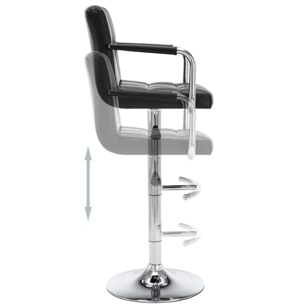 Bar Stools 2 pcs Black Faux Leather
