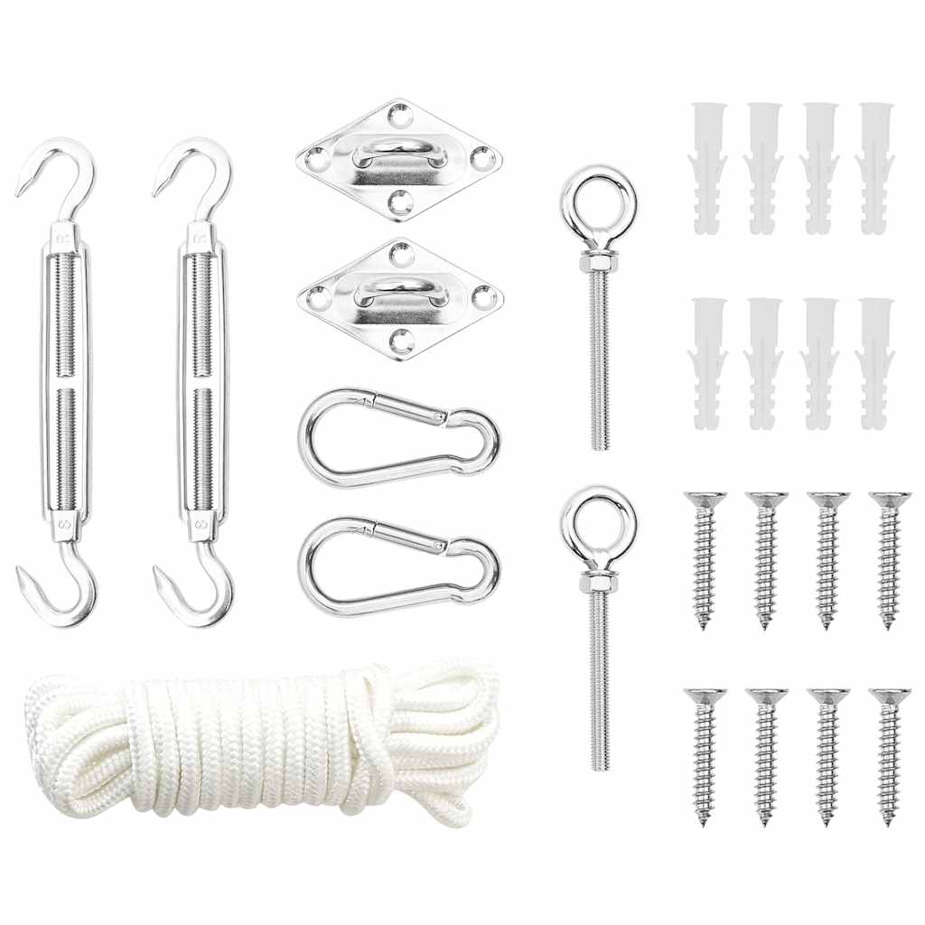 9 Piece Sunshade Sail Accessory Set Stainless Steel