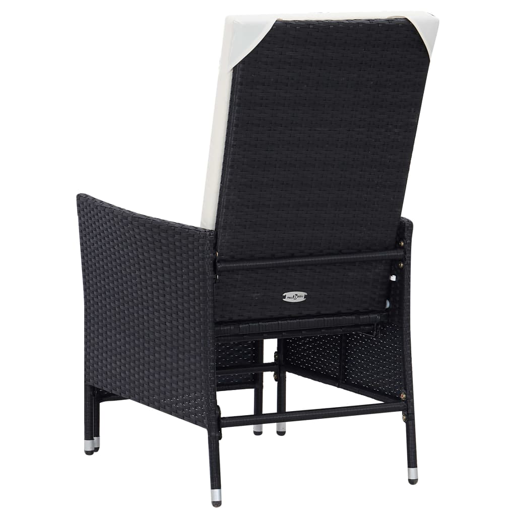 2 Piece Garden Lounge Set with Cushions Poly Rattan Black