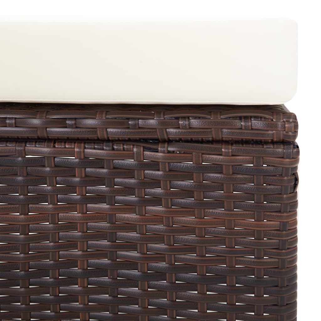 2 Piece Garden Lounge Set with Cushions Poly Rattan Brown