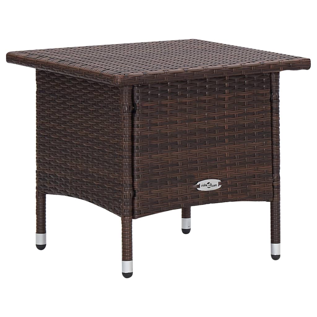 2 Piece Garden Lounge Set with Cushions Poly Rattan Brown