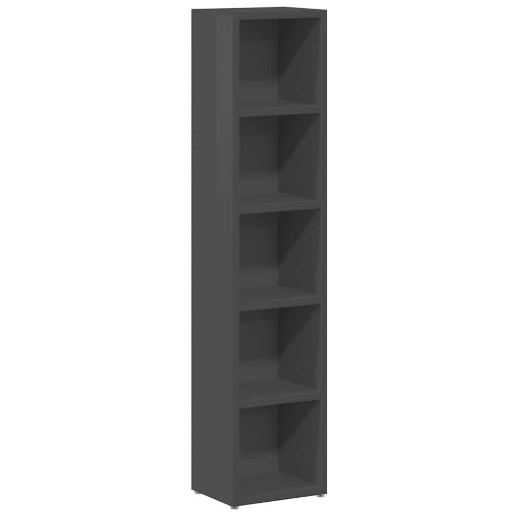 CD Cabinets 2 pcs High Gloss Grey 21x16x93.5 cm Engineered Wood