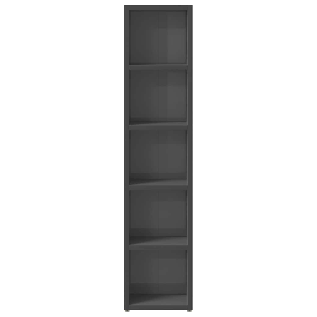 CD Cabinets 2 pcs High Gloss Grey 21x16x93.5 cm Engineered Wood