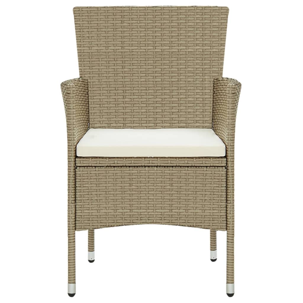 Garden Dining Chairs 4 pcs Poly Rattan Beige