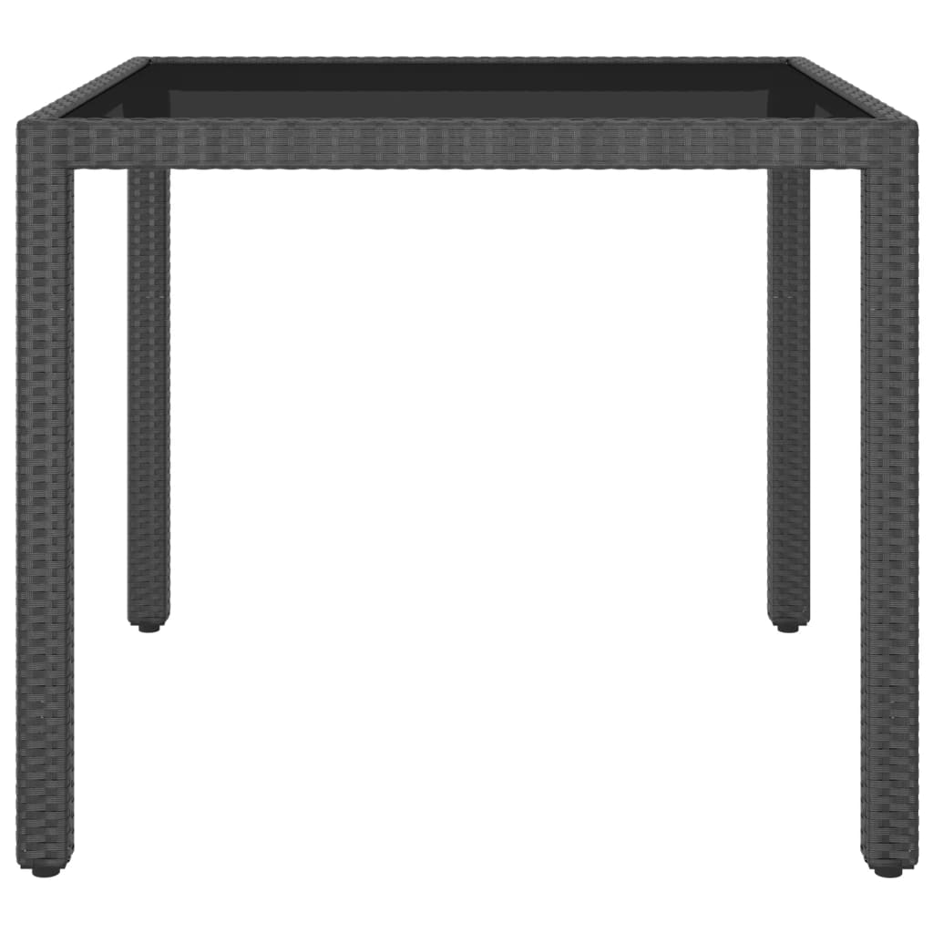 Garden Table Black 90x90x75 cm Poly Rattan
