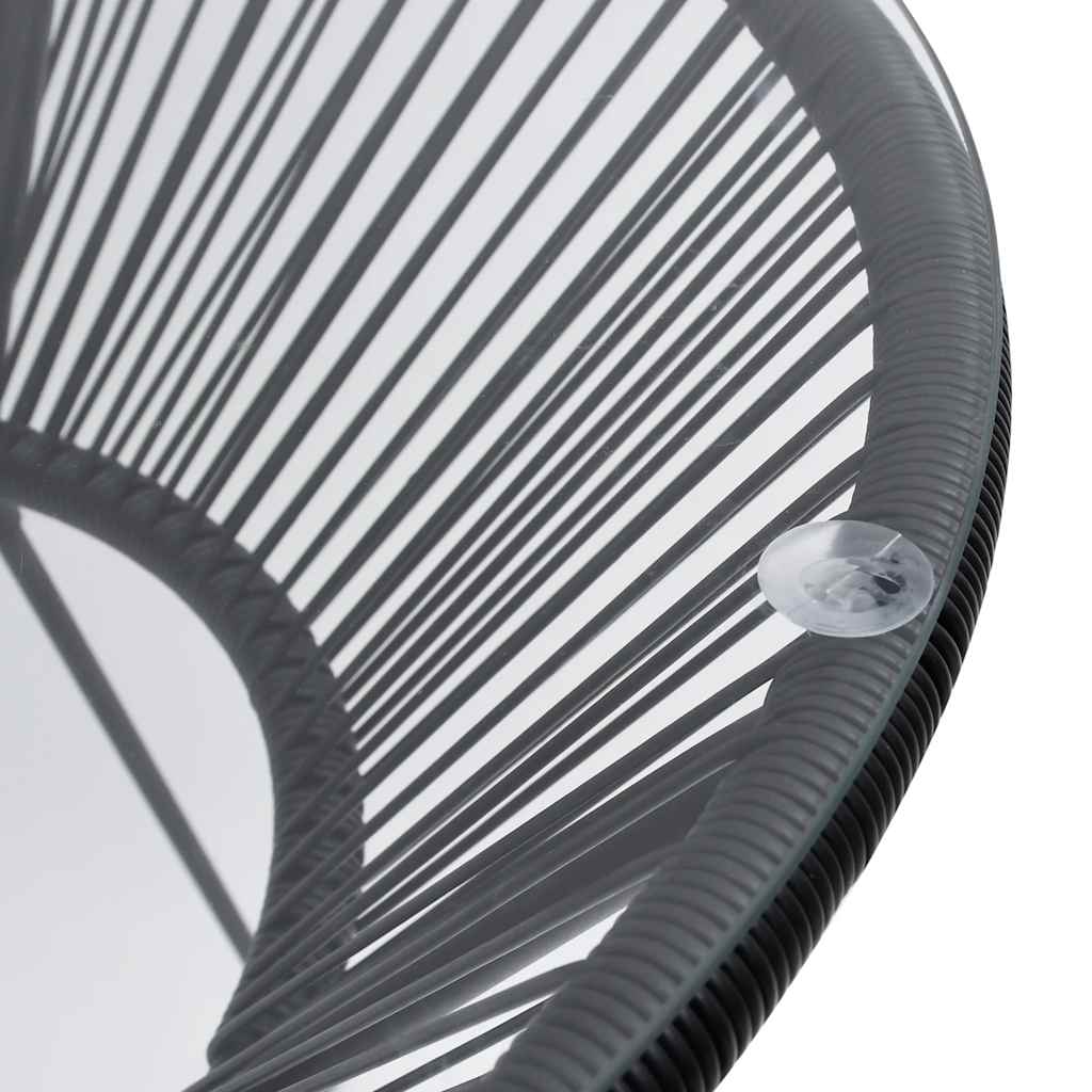 Garden Dining Table Black ?70x74 cm Rattan and Glass