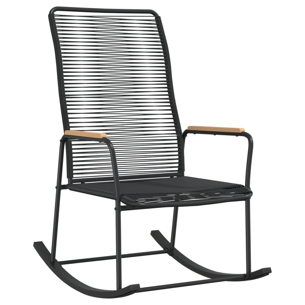 Garden Rocking Chair Black 59x79.5x104 cm PVC Rattan