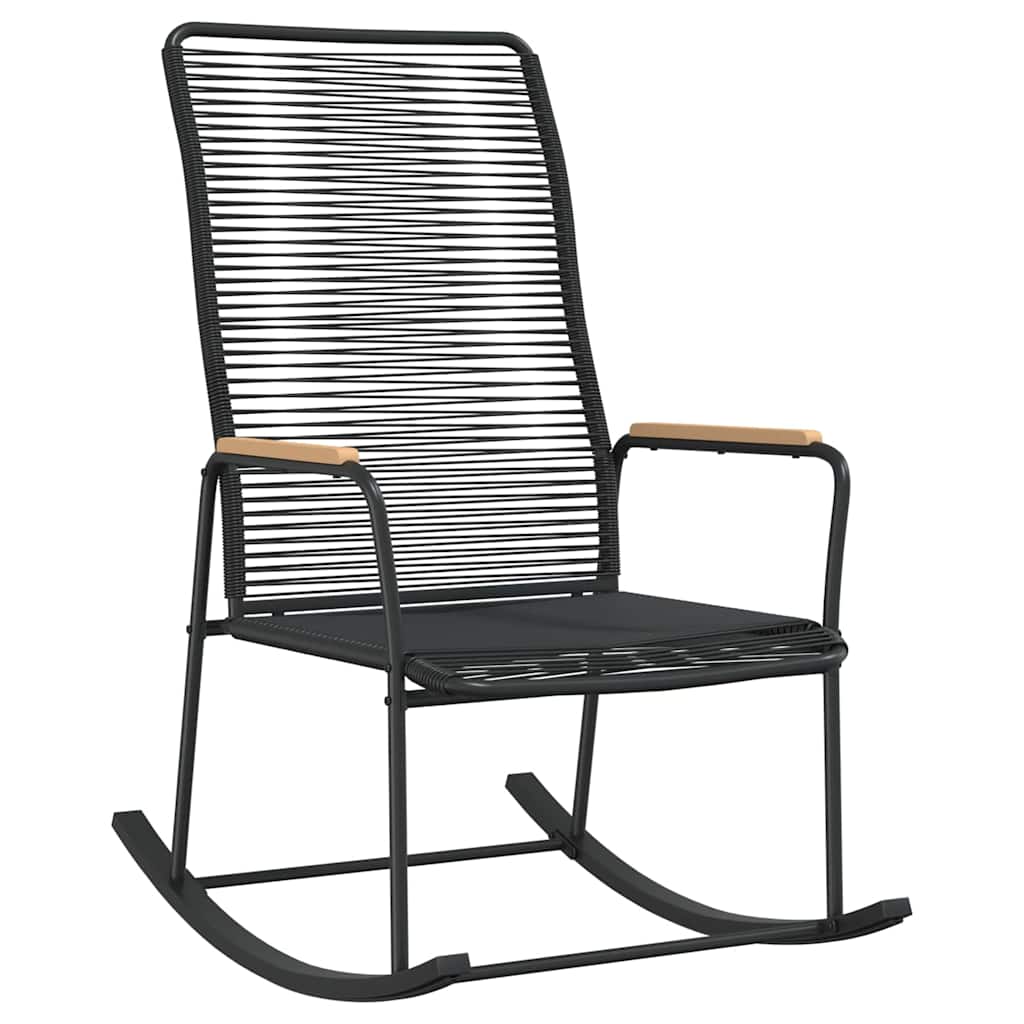 Garden Rocking Chair Black 59x79.5x104 cm PVC Rattan