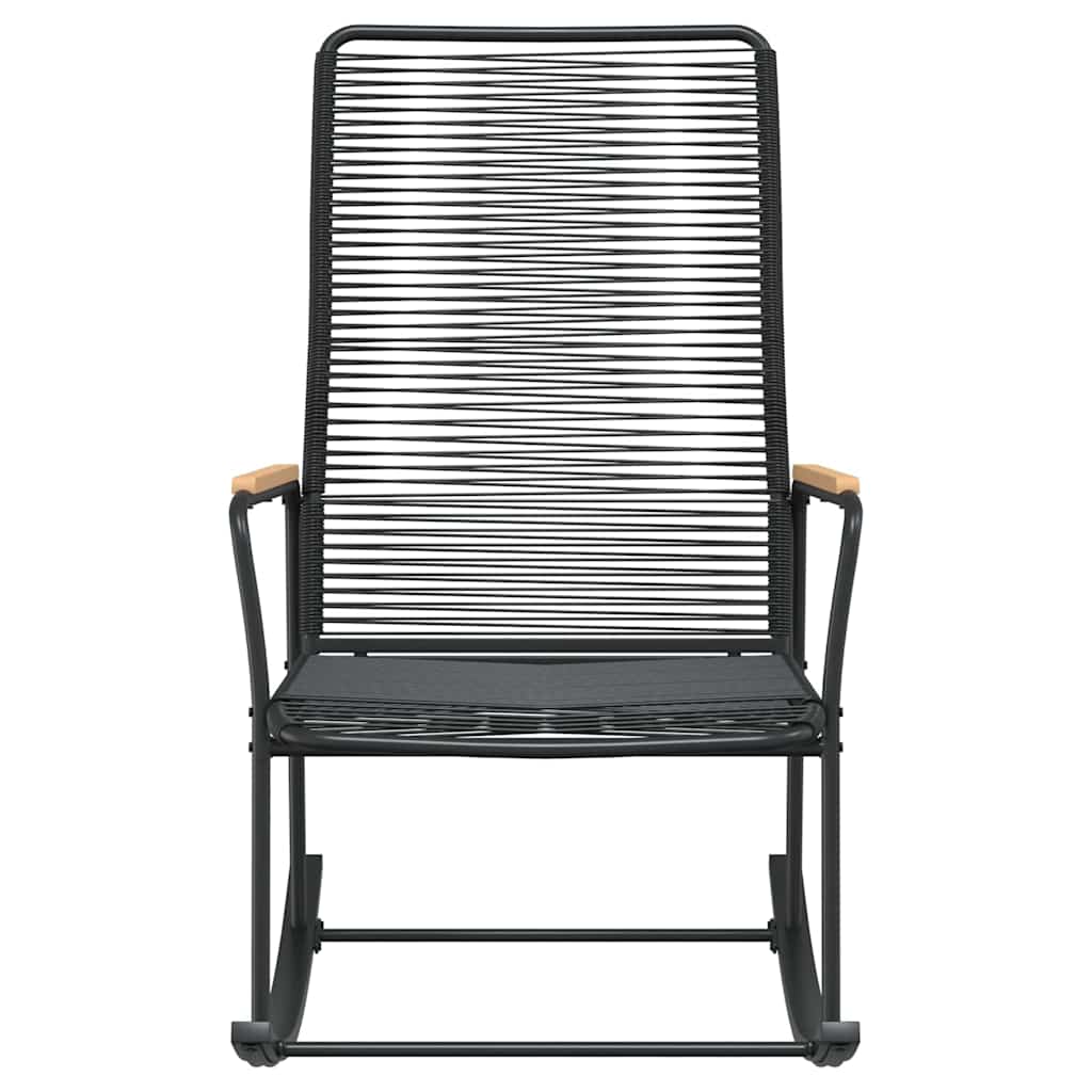 Garden Rocking Chair Black 59x79.5x104 cm PVC Rattan