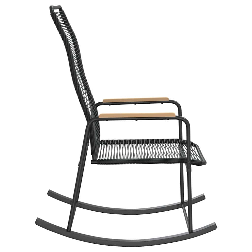 Garden Rocking Chair Black 59x79.5x104 cm PVC Rattan