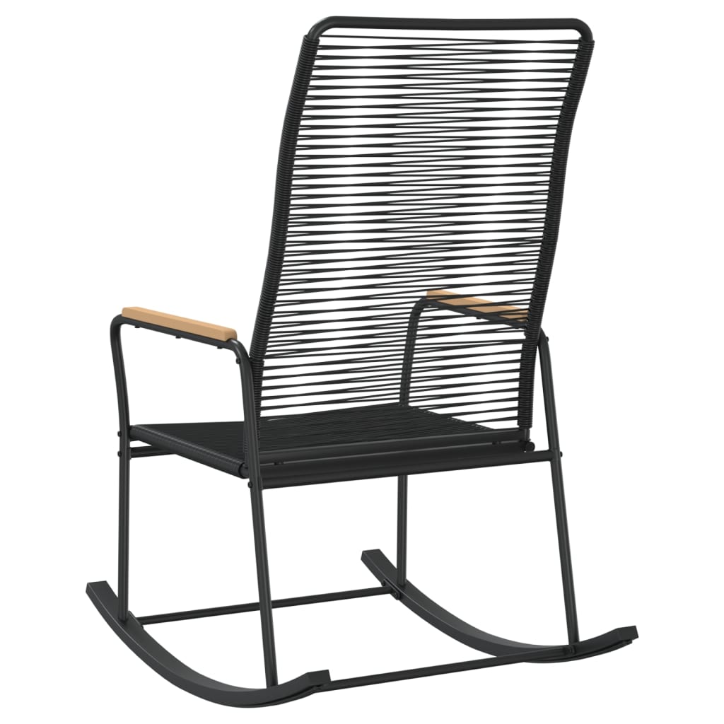 Garden Rocking Chair Black 59x79.5x104 cm PVC Rattan