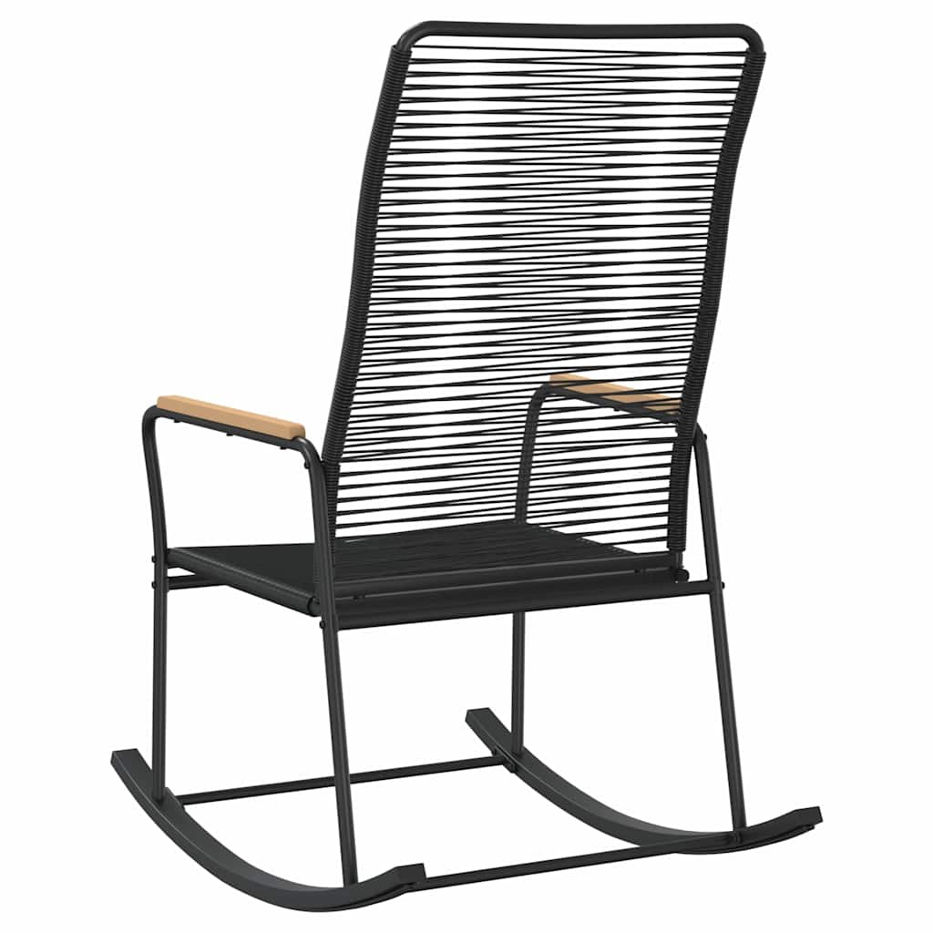 Garden Rocking Chair Black 59x79.5x104 cm PVC Rattan