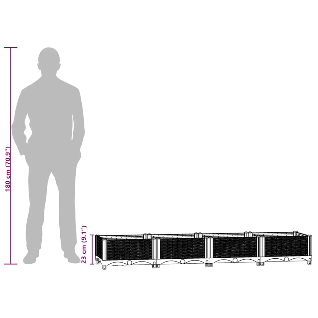 Raised Bed 160x40x23 cm Polypropylene