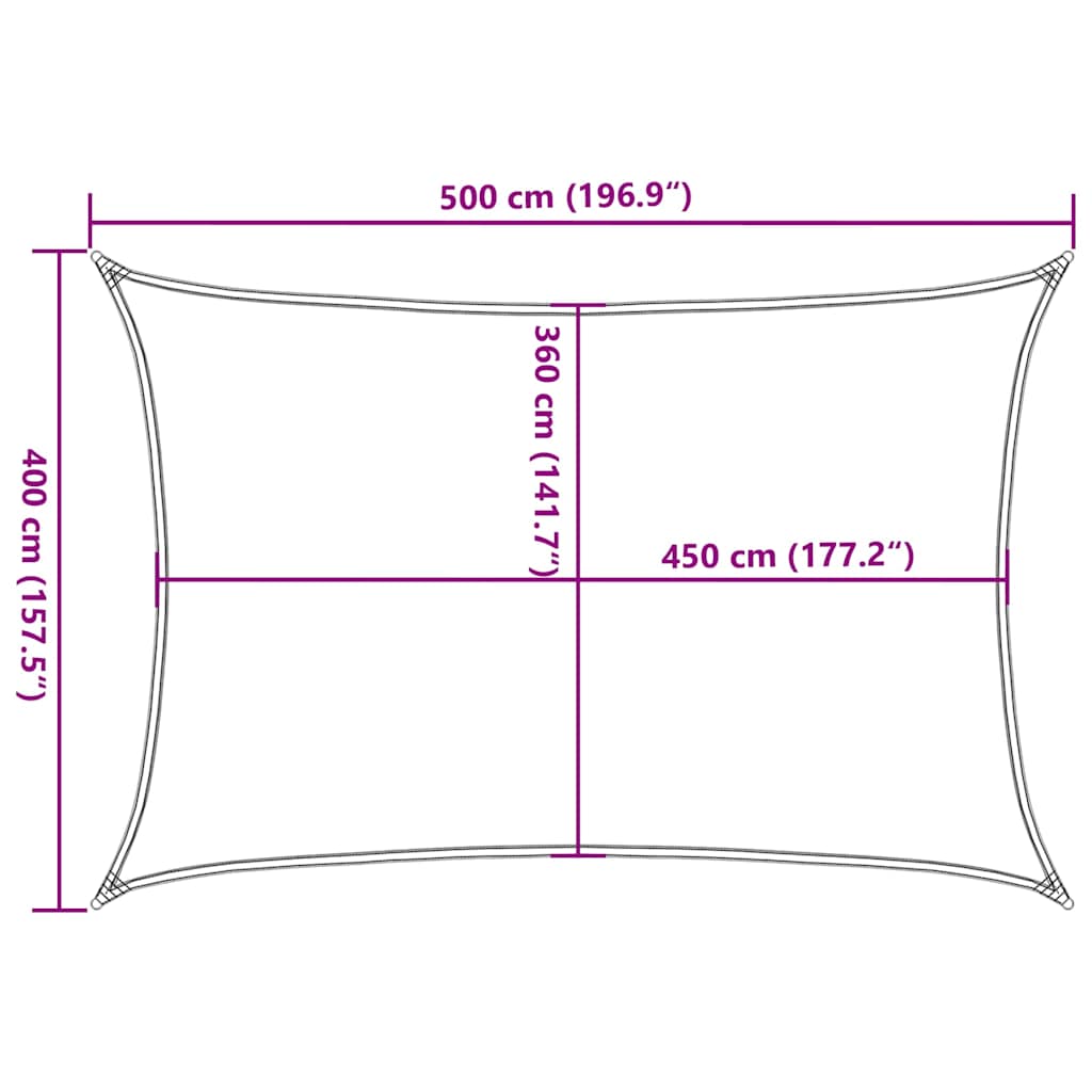 Sunshade Sail 160 g/m² Cream 4x5 m HDPE