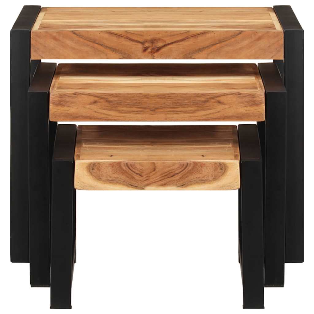 Nesting Tables 3 pcs Solid Wood
