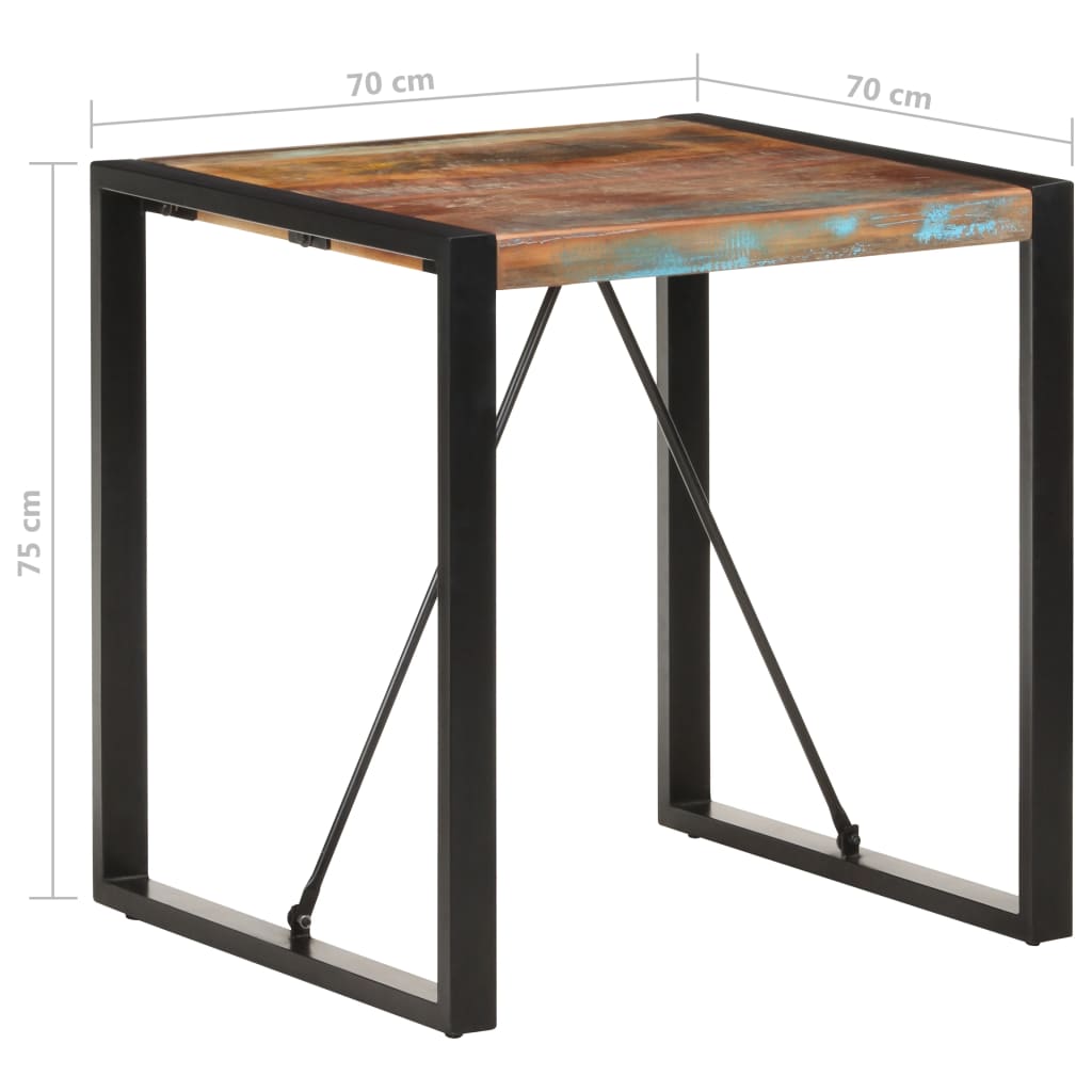 Dining Table 70x70x75 cm Solid Wood Reclaimed