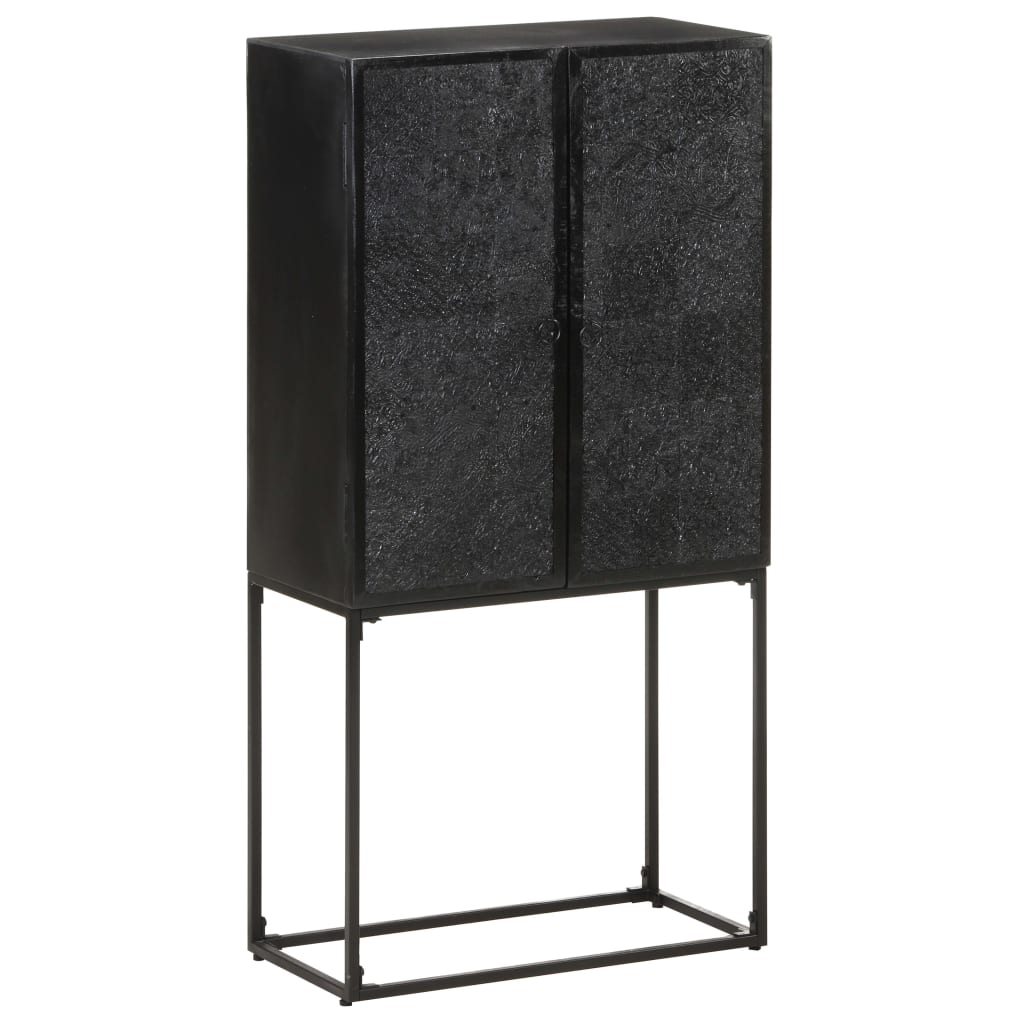 Sideboard Black 60x30x120 cm Solid Acacia and Mango Wood