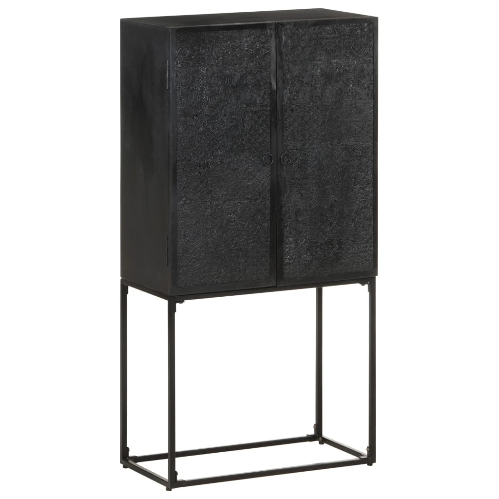 Sideboard Black 60x30x120 cm Solid Acacia and Mango Wood