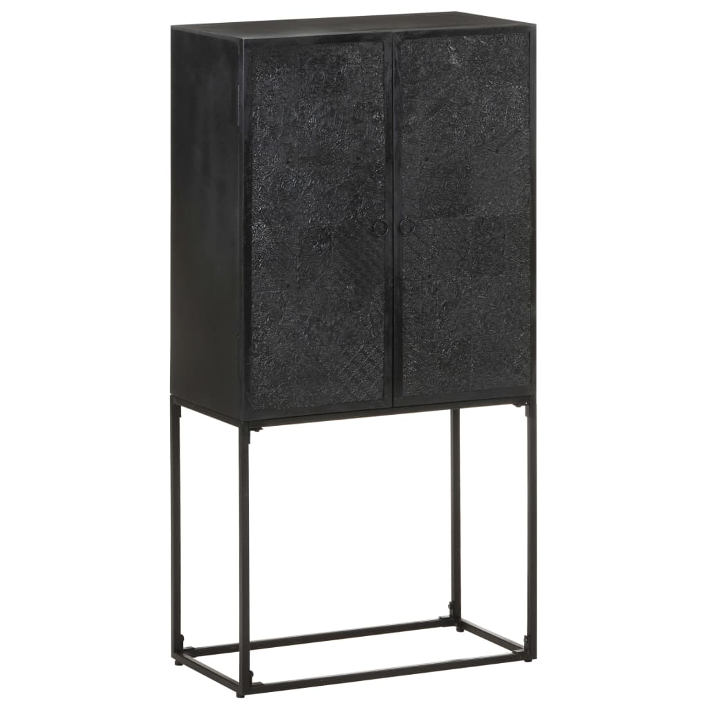 Sideboard Black 60x30x120 cm Solid Acacia and Mango Wood