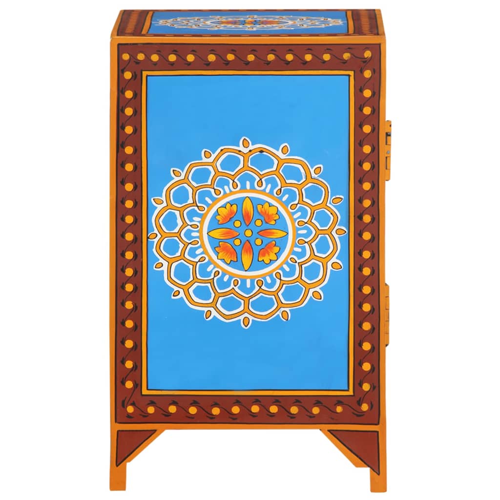 Hand Painted Bedside Cabinet 40x30x50 cm Solid Mango Wood