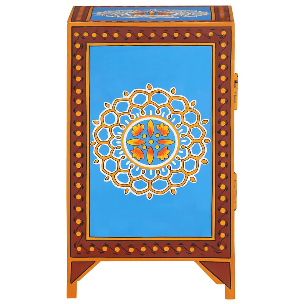 Hand Painted Bedside Cabinet 40x30x50 cm Solid Mango Wood