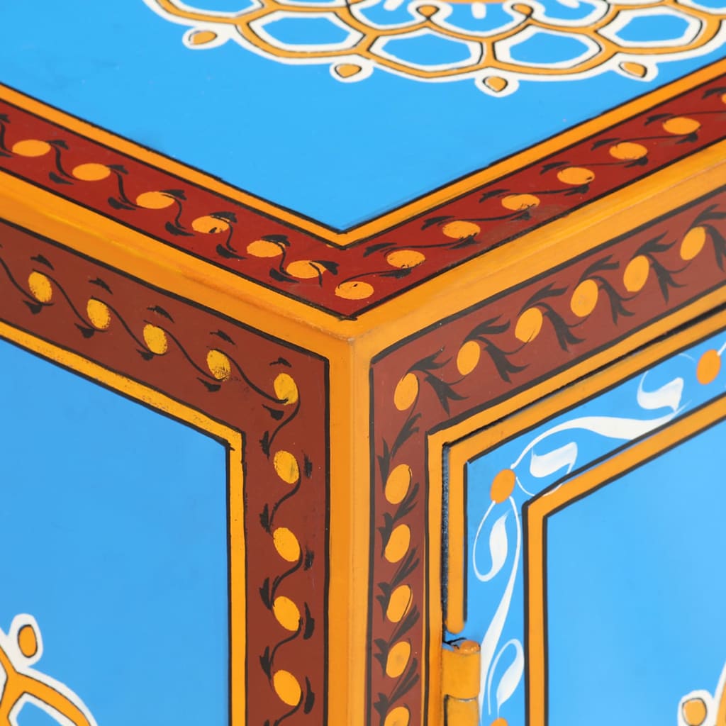 Hand Painted Bedside Cabinet 40x30x50 cm Solid Mango Wood