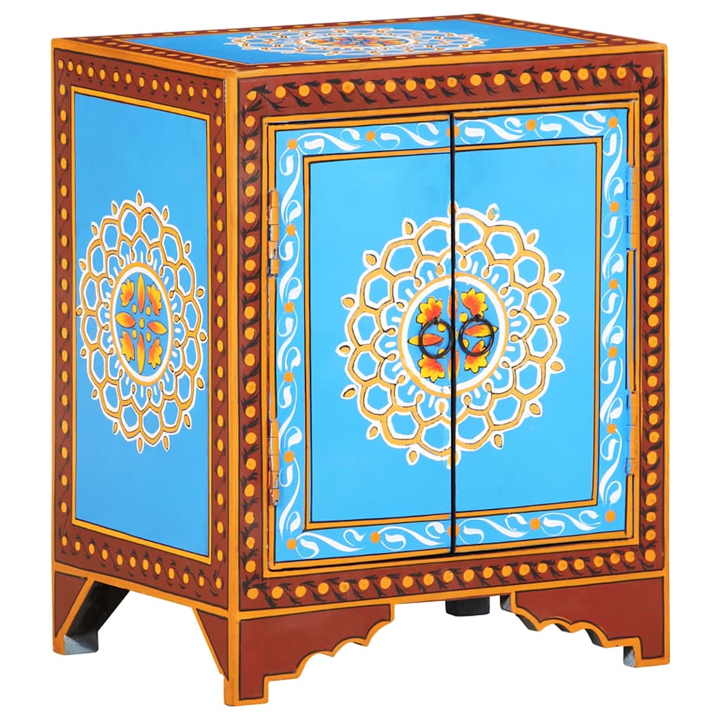 Hand Painted Bedside Cabinet 40x30x50 cm Solid Mango Wood