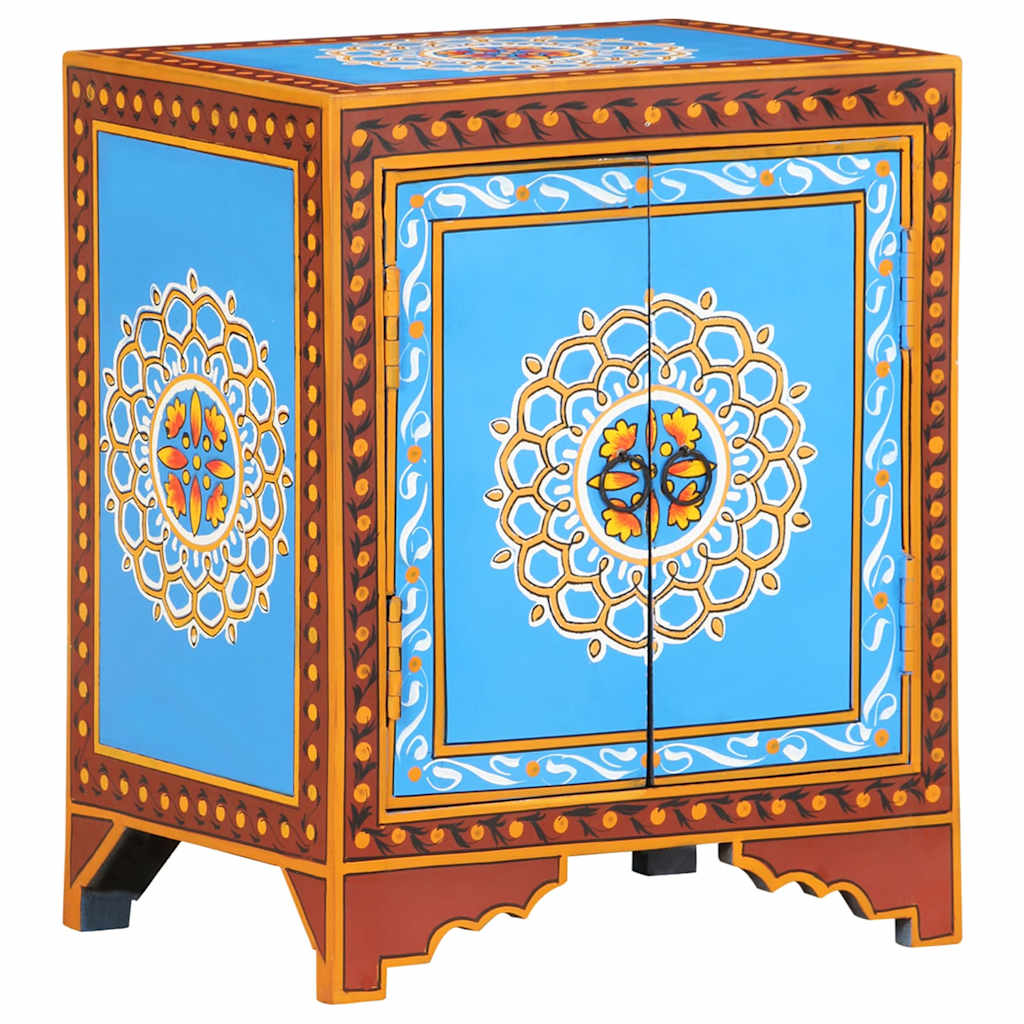 Hand Painted Bedside Cabinet 40x30x50 cm Solid Mango Wood