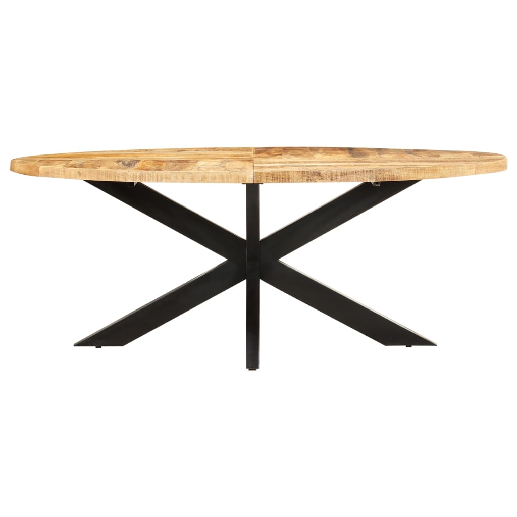 Dining Table Oval 200x100x75 cm Rough Mango Wood