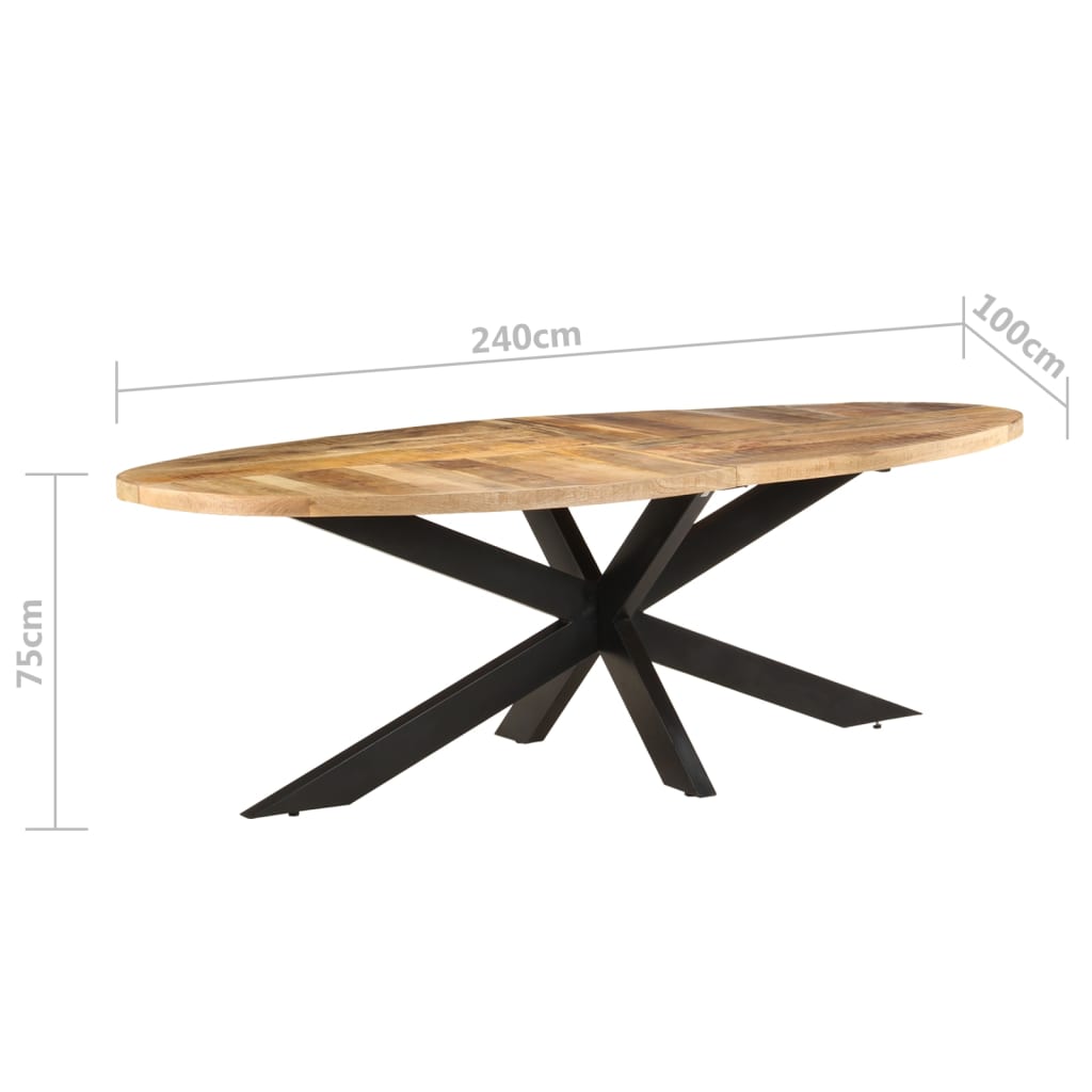 Dining Table 240x100x75 cm Rough Mango Wood