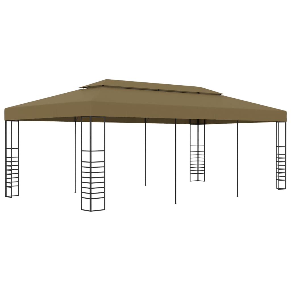 Garden Gazebo 6x3x2.7 m Taupe 180 g/m?