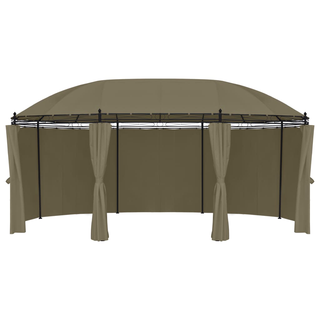 Gazebo with Curtains 520x349x255 cm Taupe 180 g/m?