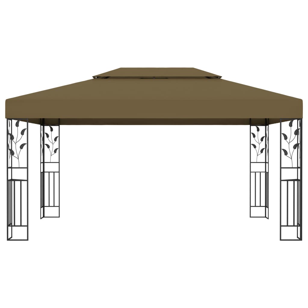 Gazebo with Double Roof 3x4 m Taupe 180 g/m?
