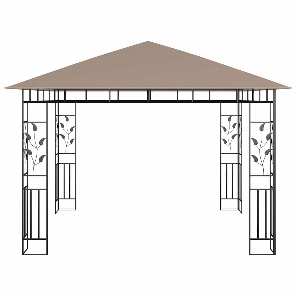 Gazebo with Mosquito Net 3x3x2.73 m Taupe 180 g/m?