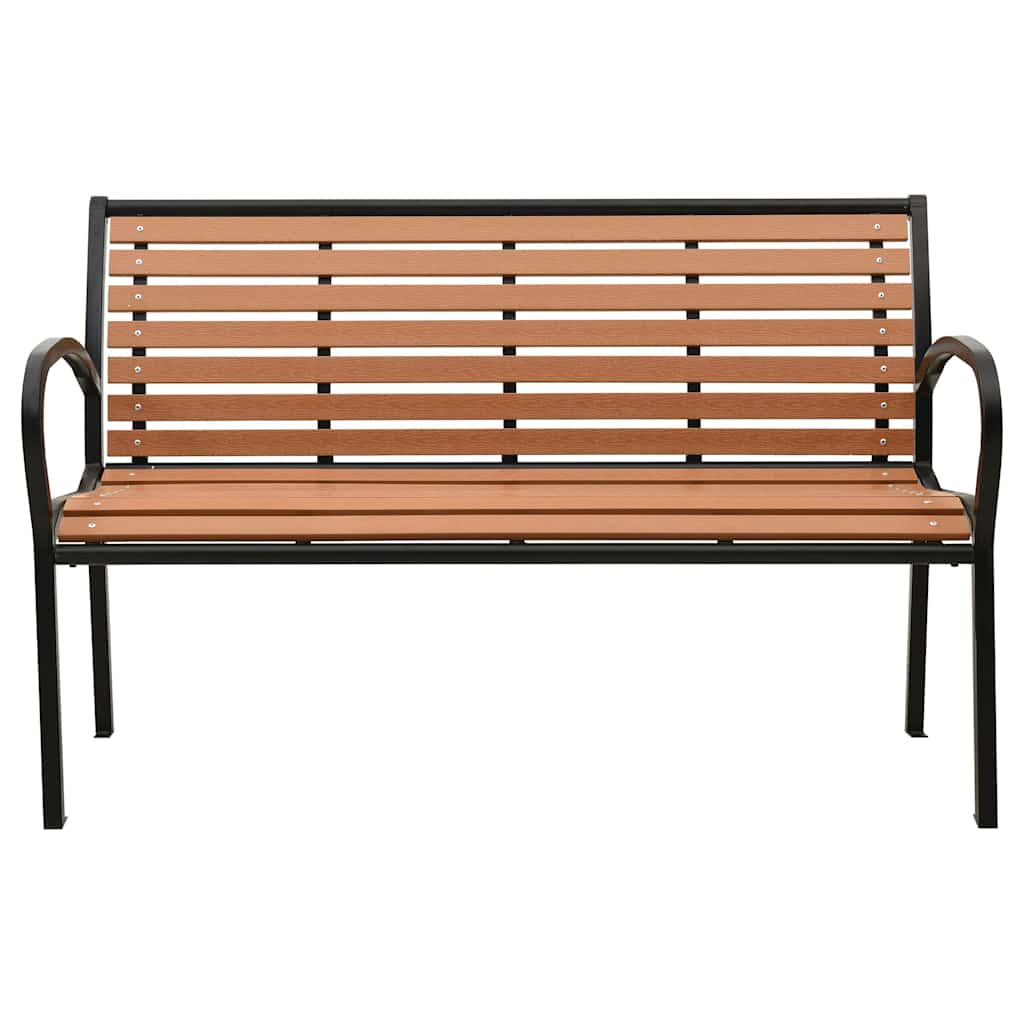Garden Bench 125 cm Steel and WPC Black and Brown