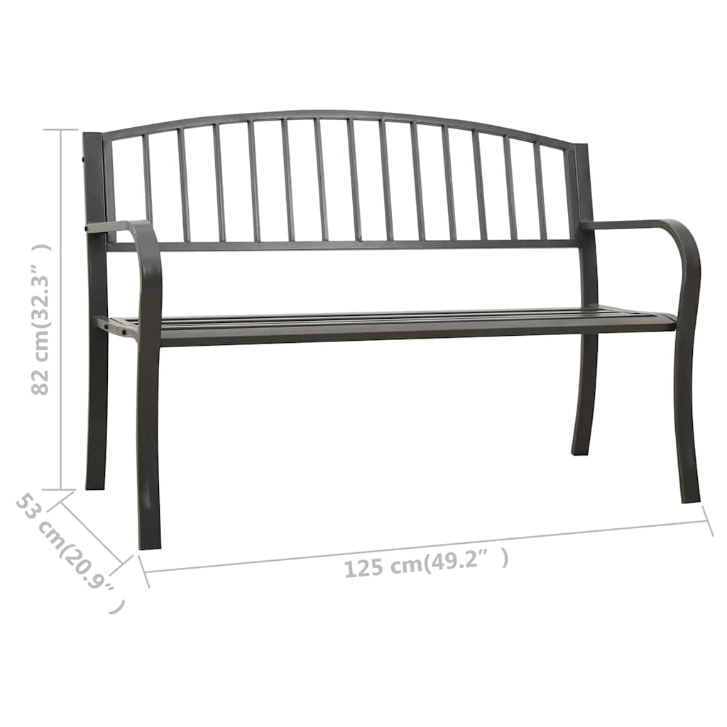 Garden Bench 125 cm Steel Grey
