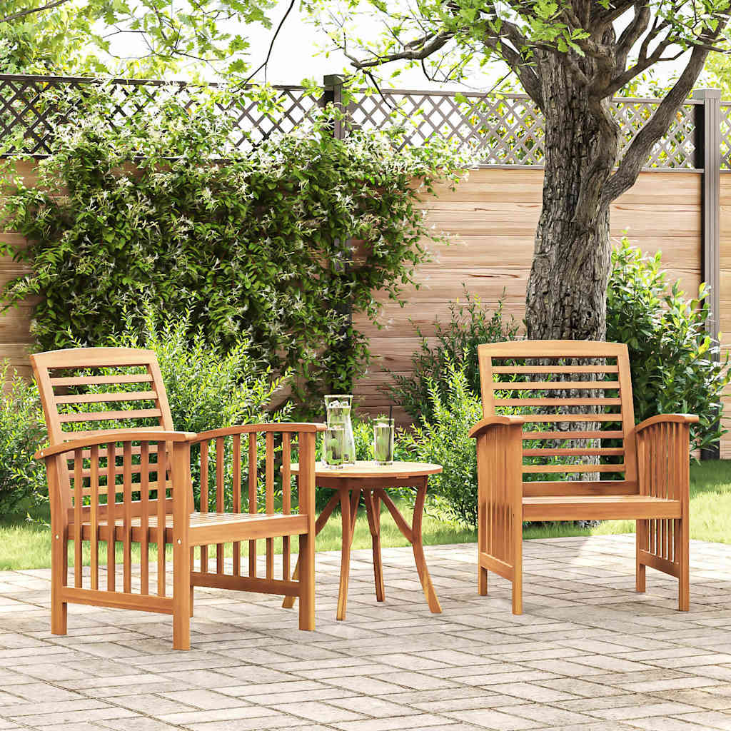 Garden Chairs 2 pcs Solid Acacia Wood