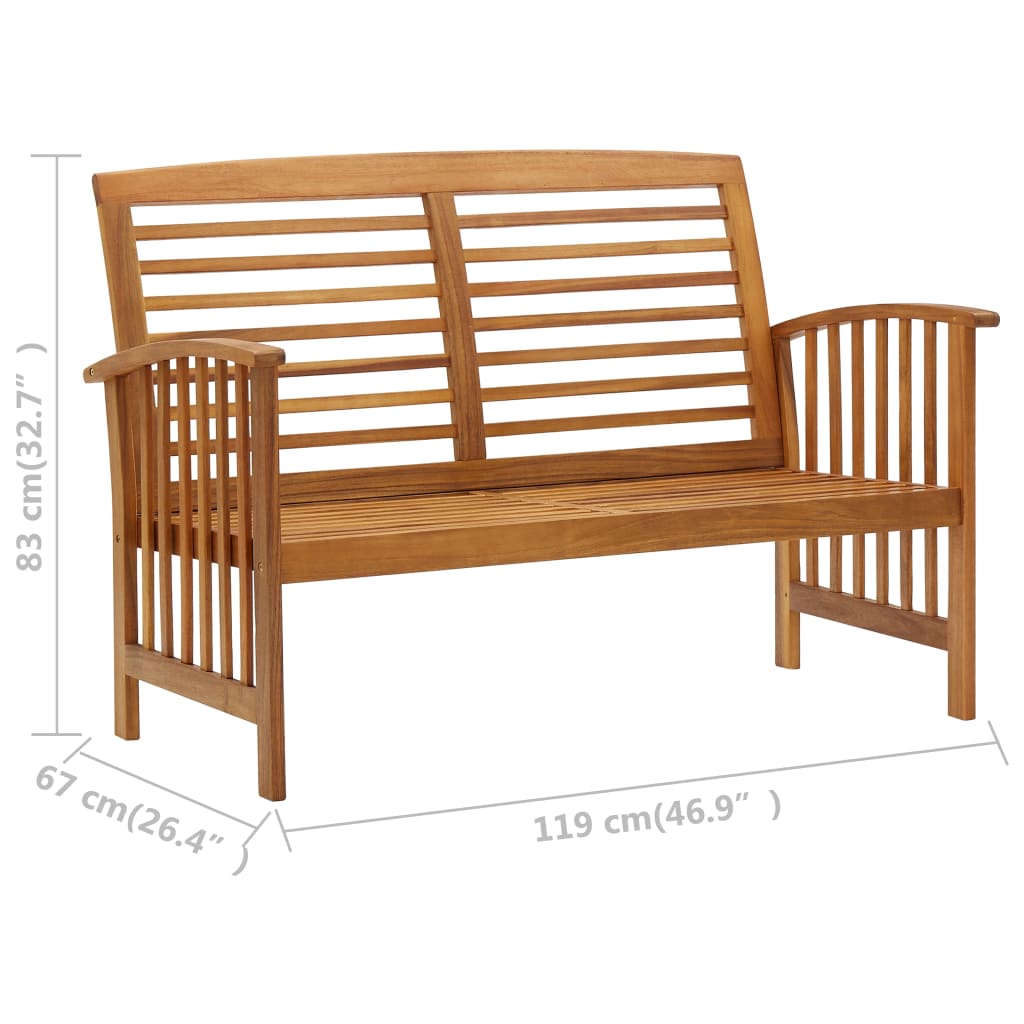 2 Piece Garden Lounge Set Solid Acacia Wood