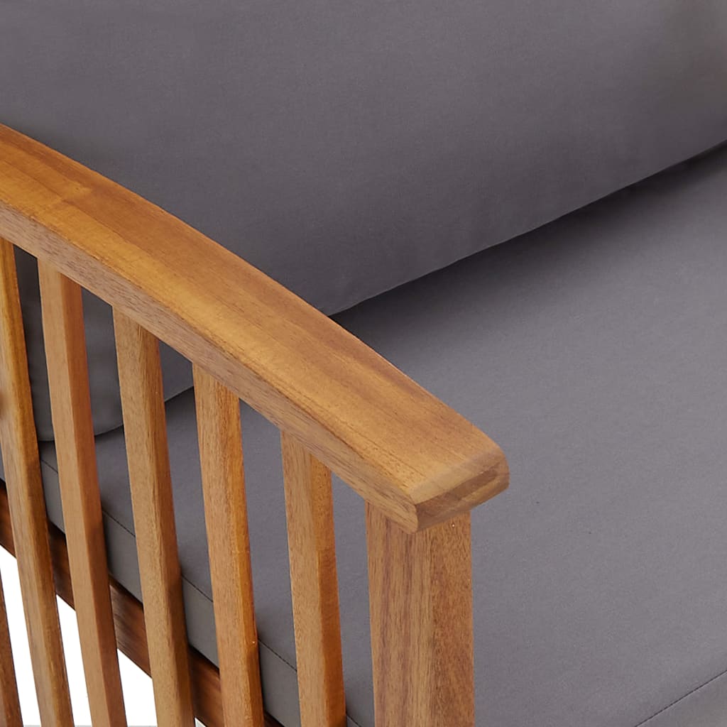 2 Piece Garden Lounge Set with Cushions Solid Acacia Wood