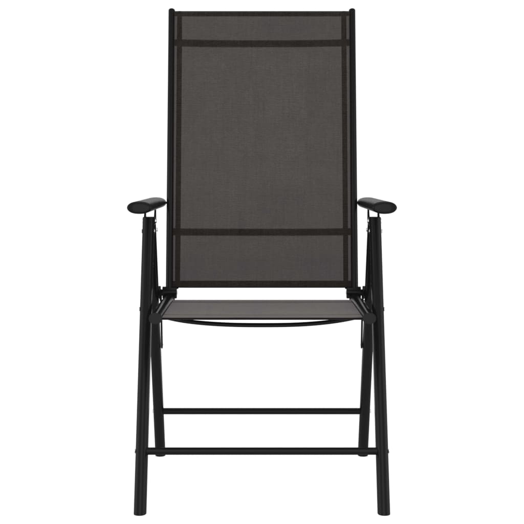 Folding Chairs 8 pcs Textilene Black