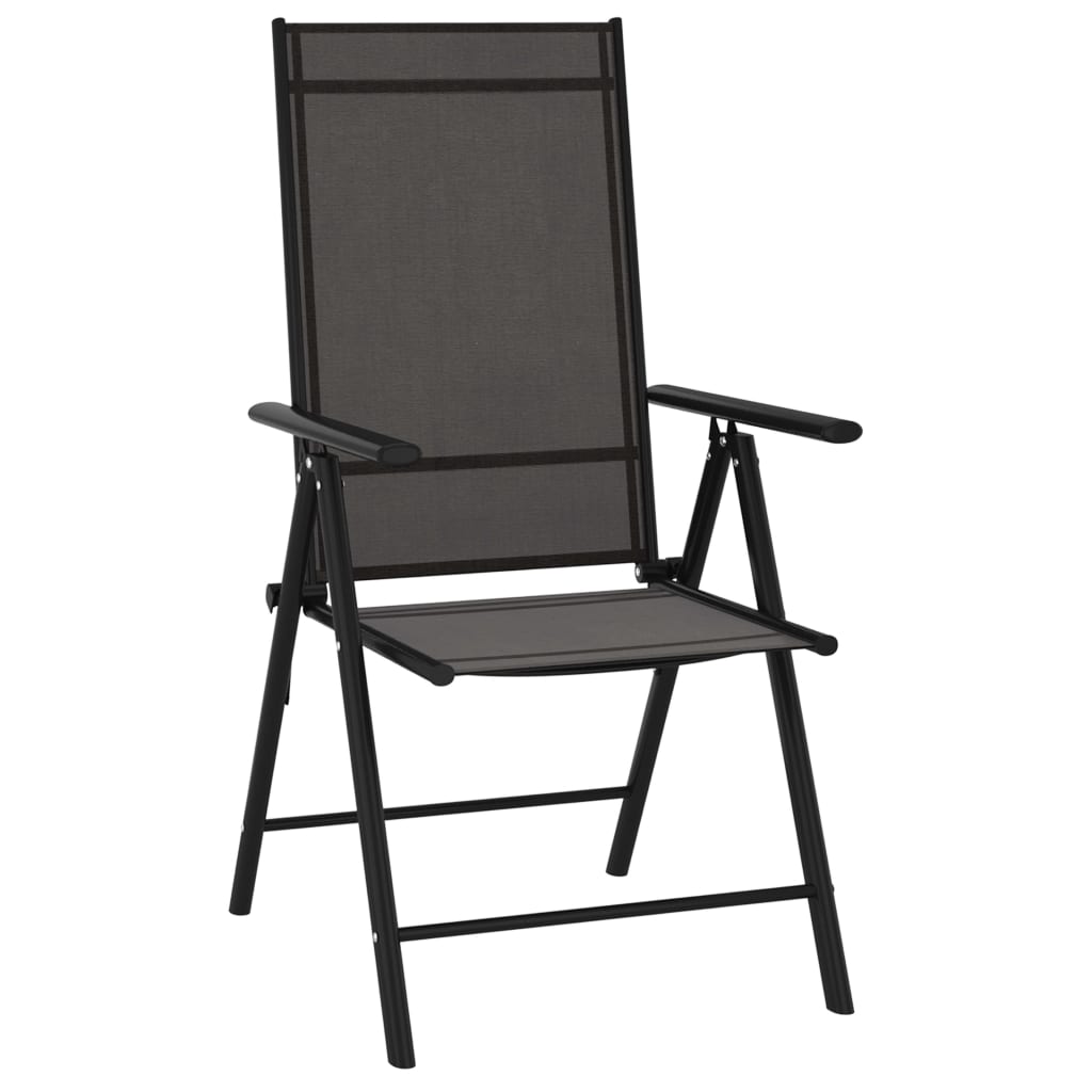 Folding Chairs 8 pcs Textilene Black