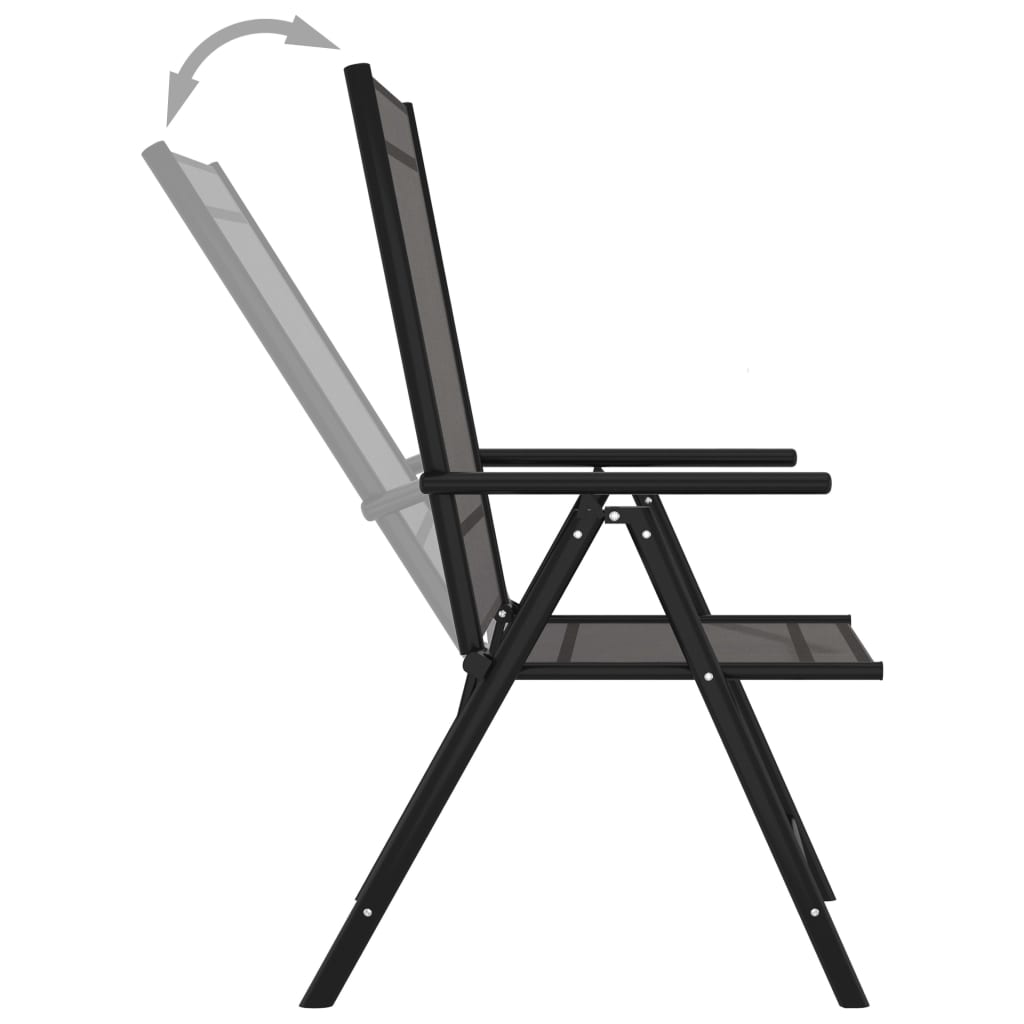 Folding Chairs 8 pcs Textilene Black