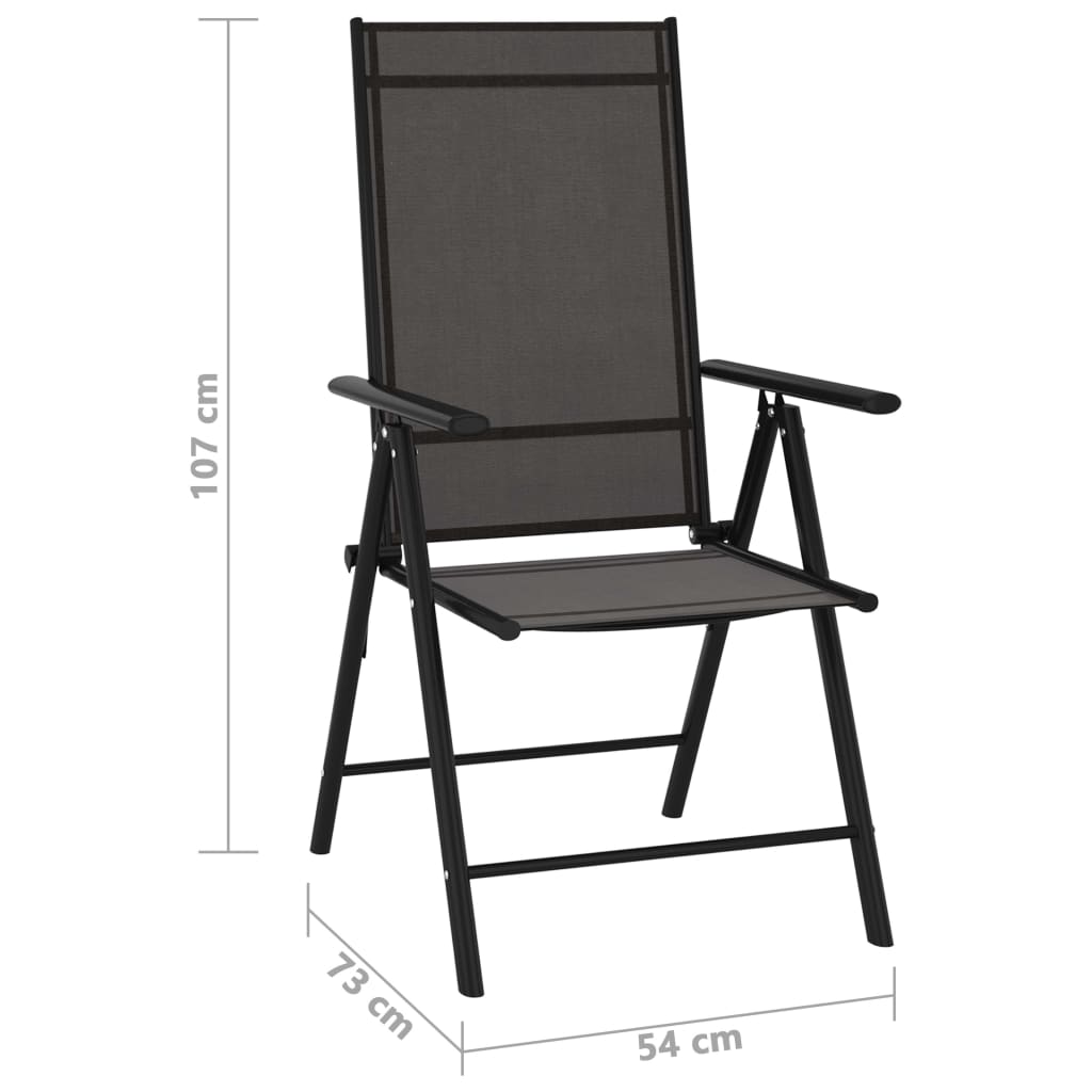 Folding Chairs 8 pcs Textilene Black