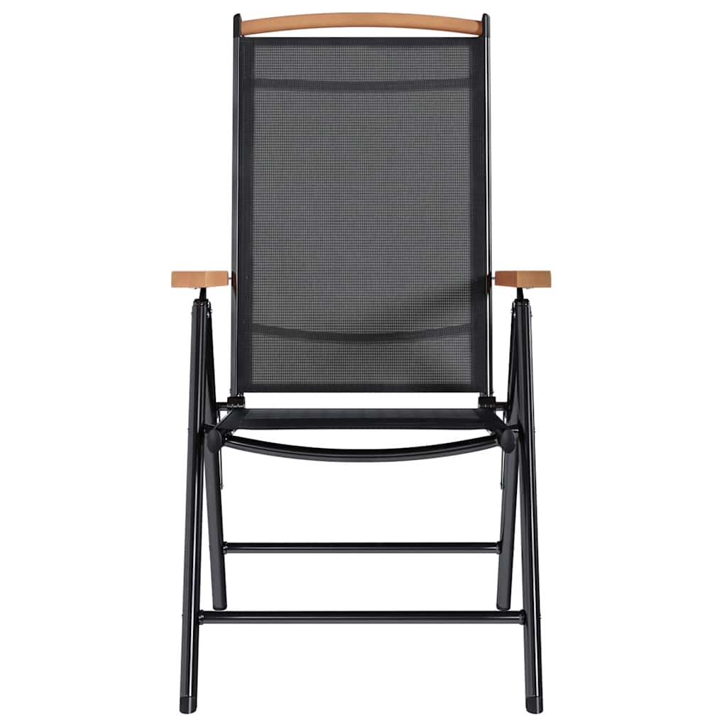 Folding Chairs 6 pcs Textilene Black