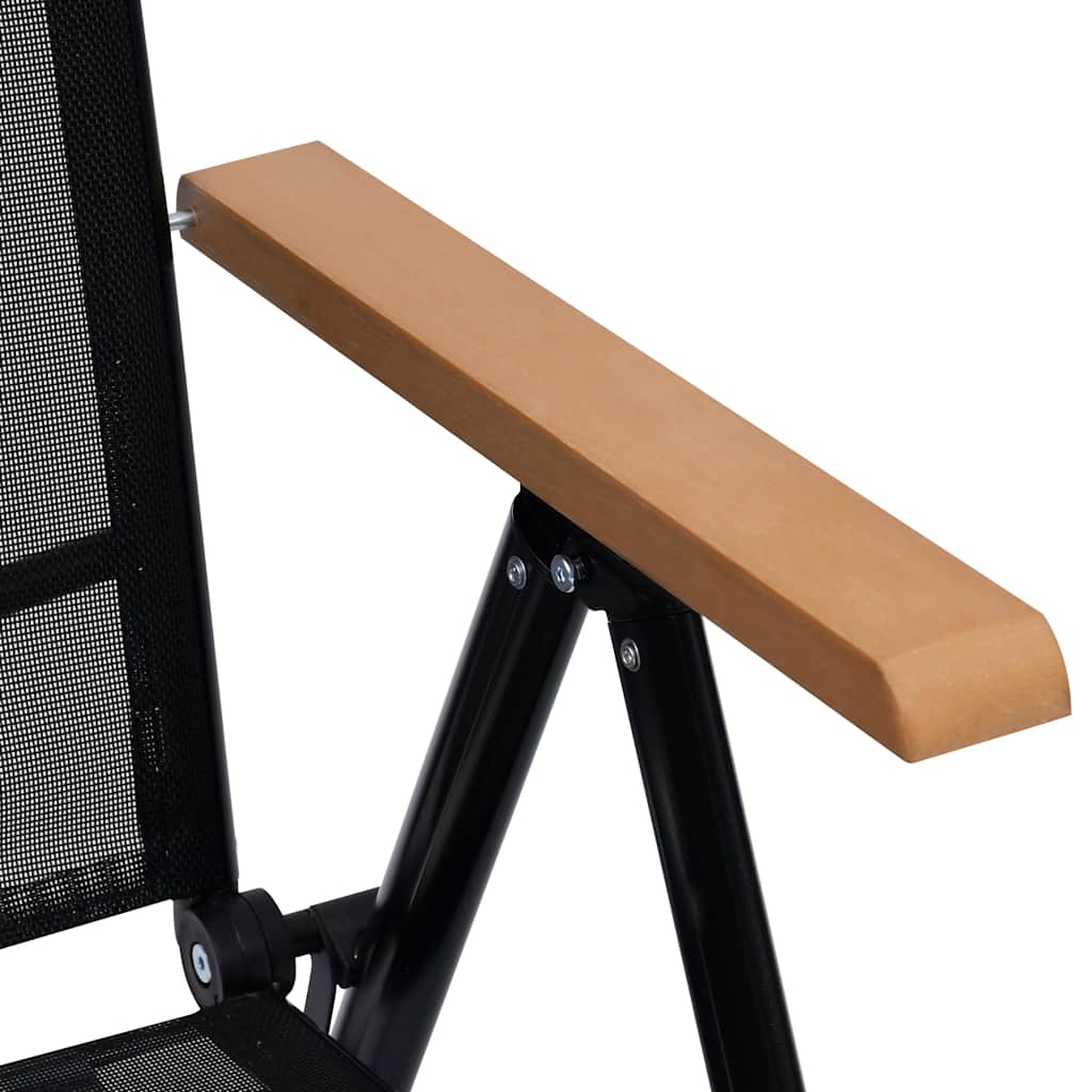 Folding Chairs 6 pcs Textilene Black